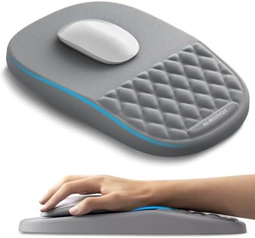 AUEDROT Ergonomic Mouse Pad with Wrist Rest Support 2 in 1 Mouse Pad & Wrist Rest Massage Desk Mat with Gel Cushion Non-Slip for Office & Gaming, for Gift, Gray
