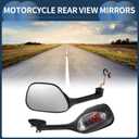 Motorcycle Rear View Mirrors Front Side Mirrors Mount Turn Signals Replacement for Suzuki GSXR600 2006-2018 for Suzuki GSXR1000 02-17 Aluminum Plastic Black Clear Adjustable