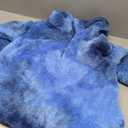 ReachMe Womens Oversized Sherpa Pullover Hoodie with Pockets Fuzzy Fleece Sweatshirt Plaid Fluffy Jacket Coat (Small, B5 Blue)