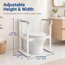 Toilet Safety Rails for Seniors, 500 lb Heavy-Duty Metal Toilet Safety Frame with Safety Strap, Adjustable Height & Width, Fits Most Toilets, Bathroom Support for Elderly and Disabled Adults