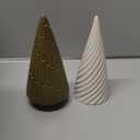 Wesiti 4 Pcs Ceramic Christmas Tree Decor, White Porcelain Figurine Decor for Xmas Table Centerpiece 6 in Modern Ceramic Christmas Tree for Home Fireplace Desktop Tabletop Mantel Cabinets