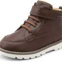 HOMEHOT Boys Fashion Boots High Top Sneakers Faux Leather (toddller/littile kids) (11 Little Kid, Brown)