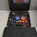 Orion Motor Tech AC Vacuum Pump and Gauge Set, 1/4 hp 3.5 cfm Vacuum Pump Manifold Gauge Kit with 3 Hoses Adapters & Accessories for R134a R12 R22 R502, A/C Vacuum Pump Kit for Auto HVAC Systems