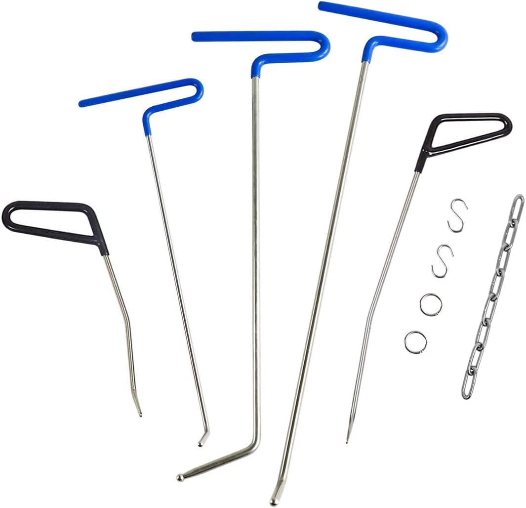 LadyRosian 10PCS Paintless Dent Repair Kits Dent Repair Rods with Stainless Steel Tools for Car Dents Hail Damage Removal