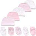 Newborn Baby Cap and Mitten Bundle Baby Hats and Mittens Baby Gloves Sets (0-6 Months)