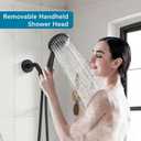 Single-Handle Shower Faucet Set Shower Kit with Valve Shower Head and Handle Set Shower Trim Kit with 6 Modes ABS Handheld Shower and Trim Kit Matte Black