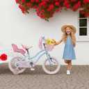 Glerc Petal Girls Bike, 12-18 Inch Kids Bike for Ages 2-9 Years Old Children, Princess Style Kids Bicycle with Training Wheels & Basket & Streamers, Multiple Colors