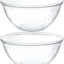 PLASTICPRO Disposable 150 Ounce Round Crystal Clear Plastic Serving Bowls for Snack or Chip ,Candy Dish, Party Salad Container Pack of 2