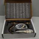 GGStudy 360 Swivel Single-Handle One Hole Bathroom Vessel Sink Faucet Matching Pop Up Drain Polished Gold Farmhouse Vanity Faucet