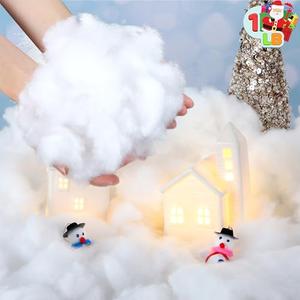 JOYIN 1 LB Fake Snow Cotton Christmas Decorations, Soft Snow Blanket for Christmas Village Accessories Indoor Winter Artificial White Clouds Craft Indoor Home Decor Tree Snowman Scene Display