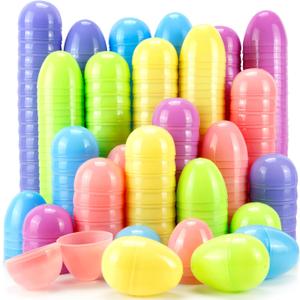 120Pcs Easter Eggs, 2.3" Fillable Pastel Colors Plastic Easter Eggs Empty for Easter Hunt, Easter Basket Stuffers, Party Favor, Classroom Prize Supplies (120-Pack)