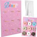 Jetec Donut Stand Donut Display Stand 2026 Graduation Wedding Party Desserts Holder Wall Reusable Board Dessert Table Holder for Birthday Party Supplies for Wedding Baby Shower Treat(Pink)