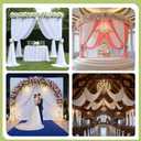 60ftx12ft Wrinkle Free White Backdrop Curtain, 12 Panels 12FT Height White Drapes for Wedding, Silky Polyester Photo Back Drop Cloth Draping for Birthday Party Photography Background