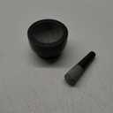 ChefSofi Mortar and Pestle Set - Black Polished Exterior - 6 inch - 2 Cup Capacity