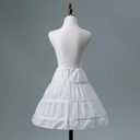 RULTA Girls' 3 Hoops Petticoat A-line Full Slip Flower Crinoline Underskirt. (White)