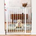 MEEGEEM Baby Gate - 40'' Extra Tall and 30''-37'' Adjustable Width Pet Gate for Stairs & Doorways & House and More, Can Use As Dog Gate, Pressure Mounted, No Drilling, Auto Close, White