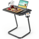 SAIJI TV Tray Table - Heavy Duty Extra Large TV Trays, Upgraded Dinner Trays for Eating on Couch, Tilt & Height Adjustable Snack Table Laptop Desk for Sofa, Bedside and Recliner, Black 