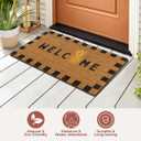 Folkulture Summer Door Mat Outdoor 16 x 28  Front Door Mat for Outside Entrance, Heavy Duty Backing, Eco-Friendly, Durable Anti-Slip & Weather Resistant Dirt Trapping Doormat, Outdoor Home Decor (Welcome Pine Colada)