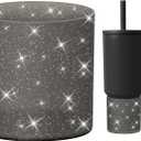 Silicone Boot Compatible with Sinple Midern 24/30/40 oz Tumbler with Handle/Trek Pivot, Protective Anti-Scratch Bottle Bottom Sleeve Cover Compatible with Sinple Midern Tumbler (Bling Black)