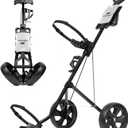 2-Wheel Golf Pull Cart Lightweight Foldable Golf Push Cart with Durable Steel Frame, Adjustable Web Straps, Compact Design for Walking Golfers