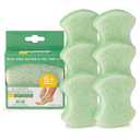Spongables Pedi Scrub Foot Exfoliating 5+ Wash Sponge, Citron Eucalyptus, 6 Count