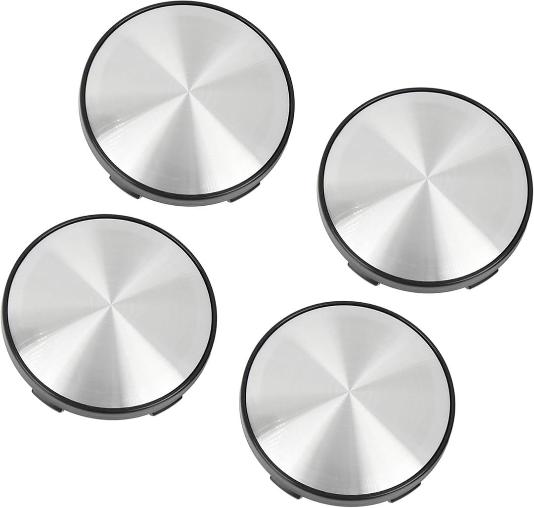Motoforti Universal Wheel Center Caps Hub Covers, 60mm Dia, Plastic, Black, 4 Pcs