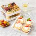 100 Pack Small Charcuterie Boxes with Clear Lids, 5.5 Inch To Go Paper Mini Food Containers, Disposable Dessert Bakery Boxes+100 Plastic Forks+100 Cupcake Liners for Cookie, Cake Slice, Sushi, White
