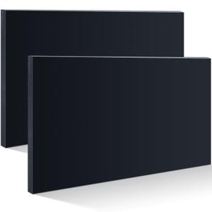 Wesiti 2 Pcs HDPE Plastic Sheets 3/4 Thick Hard HDPE Sheet Polyethylene Sheet, High Density Polyethylene Board for Crafts Flat Panel DIY Materials for Home Decor Handicrafts (Black, 12 x 24 Inch)