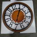 JXQXYN 24'' Modern Large Wall Clock, Clocks for Living Room, Unique Sun Styling Design with Open Dial, Silent Wall Clock Decorative, Battery Operated for Bedroom,Kitchen,Study or Entryway