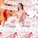 142Pcs A Little Sweetheart is On The Way Baby Shower Decorations Valentines Baby Shower Decorations Pink Little Sweetheart Tableware Sets Valentines Decor