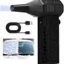 Mini Turbo Snow Blower, 130,000 RPM Compressed Air Duster with Magnetic Nozzle, Portable Turbo Jet Blower, Ideal for Vehicle Snow Removal and Home Cleaning (Black)