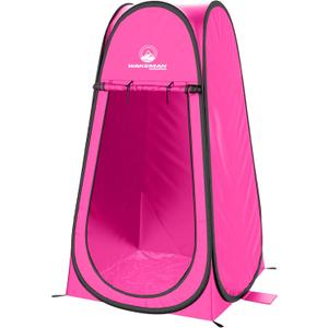 Pop Up Pod - Privacy Shower Tent, Dressing Room, or Portable Toilet Stall with Carry Bag for Camping, Beach, or Tailgate by Wakeman Outdoors (Pink)
