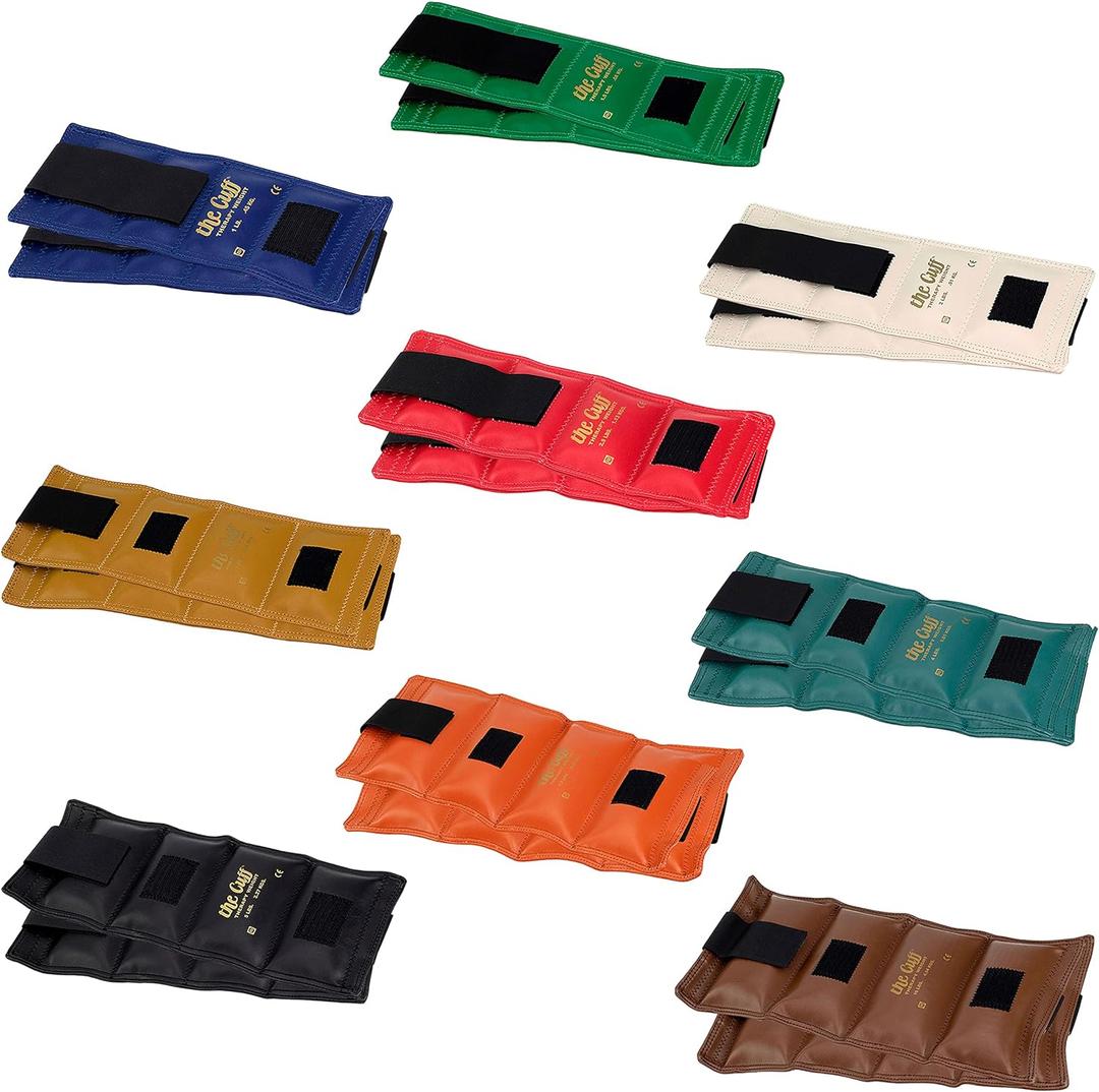 The Cuff Original Adjustable Ankle and Wrist Weight for Training, Dance, Running, Toning, and Physical Therapy for Men and Women, 9 Piece Set (1 each: 1, 1.5, 2, 2.5, 3, 4, 5, 7.5, 10 lb.)