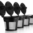 4 Pack Reusable K Cups for Keurig Coffee Makers – BPA-Free Refillable Coffee Pods, 4 Black – Compatible with Keurig Brewers