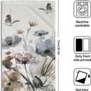 Giwawa Grey Floral Hand Towels Boho Botanical Fingertip Towels Set of 2 Soft Guest Face Towel Bathroom Decorations Thin Kitchen Tea Dish Towels
