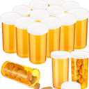 12 Pcs Plastic Empty Pill Bottles Small Medication Vials with Easy Open Caps Clear Medicines Containers Travel Pill Vial Pill Cases Dispenser Organizers (13 Drams, Orange)