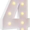 EXPFGPLAY 3 Feet Lighted Digital Light Frame, White, Yellow String Lights Included, Double Supports, Party Decoration, Pre-Cut Patchwork Design (3FT-4)
