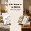 Solid Wood Calendar Stand for Skylight 15 Inch, Compatible with Skylight Calendar 2, Calendar Holder with 4 Non-Slip Silicone Pads, Supports Horizontal or Vertical Display.(Bamboo)