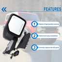 Right Passenger Side Mirror Compatible With 2021 2022 2023 2024 2025 2026 Ford Bronco NO Fits Sport With Manual Folding Power Glass Heated Blind Spot Matte Black Replace#M2DZ-17682-B (7Pins)