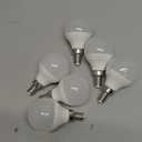 MAXvolador E12 LED 60W Equivalent Daylight White 5000K Ceiling Fan Bulbs, 600LM CRI 85+ Small Base Candelabra Bulbs, 6W Non-Dimmable, Pack of 6