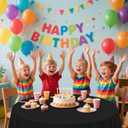 CXPSINC 16 Pack Premium Disposable Plastic Tablecloth 84" Round Table Cover for Birthdays Weddings Christmas Anniversary (Black)