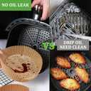 200pcs Air Fryer Disposable Paper Liner, Non-Stick Disposable Air Fryer Parchment Paper Liners, Baking Paper for Air Fryer Oil-Proof, Water-Proof, Food Grade Parchment6.3" in Bottom, 8" on top
