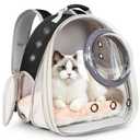 Front Extension Cat Backpack Carrier, Pet Travel Backpack for Kitten and Small Dogs, Clear Bubble Window Space Capsule Astronaut Liked Portable Vet Visit Book Bag Airline Approved