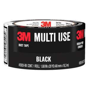 3M Multi-Use Colored Duct Tape, Black, 1.88 Inches by 20 yards, 3920-BK, 1 Roll