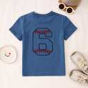 SOFEON Birthday Boy Shirts Boys Baseball T-Shirt 6th 7th 8th 9th 10th Birthday Party Tees Kids Baseball Fan Outfit B-Day Tops