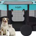 Love's Cabin Medium Dog Tent Crate, Portable Foldable Pop Up Dog Kennel Playpen with Carrying Case (Green) (Green-rectangle)