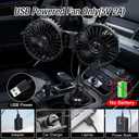 Dual Heads Car Fan for Cup Holder, Car Cup Holder Fan for Car Truck Vehicle Van RV with 3 Adjustable Speeds& 360 Rotation (No Battery)