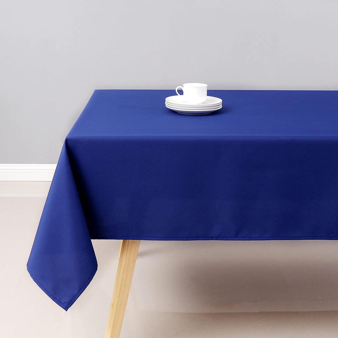 Wewoch Royal Blue Rectangle Tablecloth Water Resistant Washable Polyester Table Cloth for Dining,Kitchen, Parties Weddings and Outdoor Use 60 Inch by 84 Inch