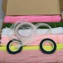 601PCS Complete Pink Pipe Cleaners Flower KitPastel Pipe Cleaners for Flowers, DIY Craft Supplies for Projects, 6 Colors, with Floral Wires, Tape, Glue Sticks, Ribbon, Stamen, Manual & Video Tutorial