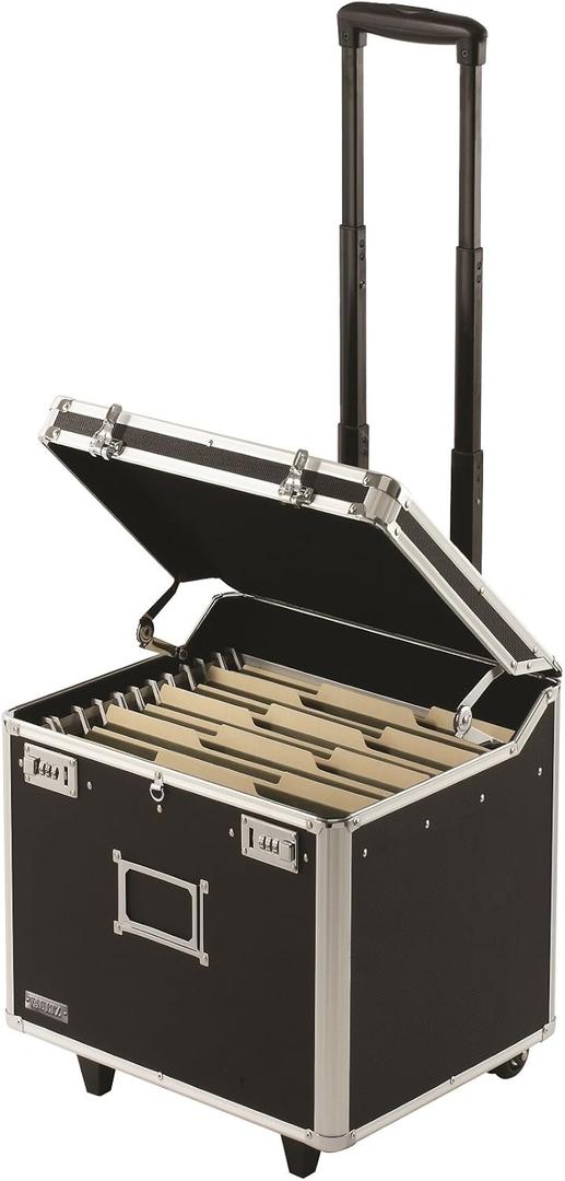 Vaultz Locking Mobile Business Case, Letter Size, 11 x 14.75 x 13.75 Inches, Black (VZ00348)